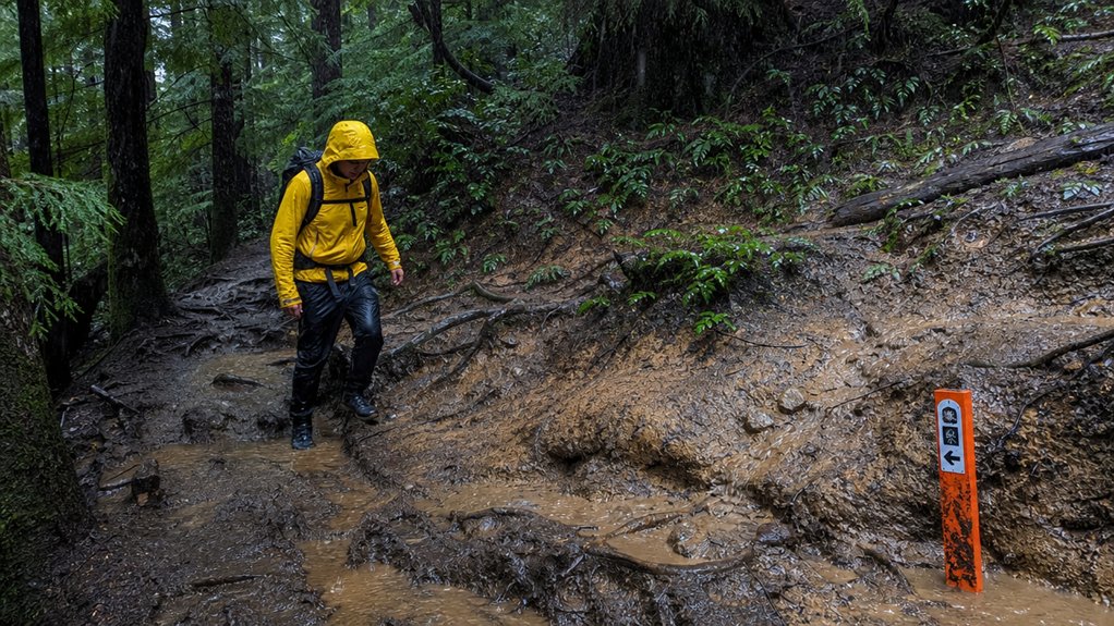 avoid risky rainy trails